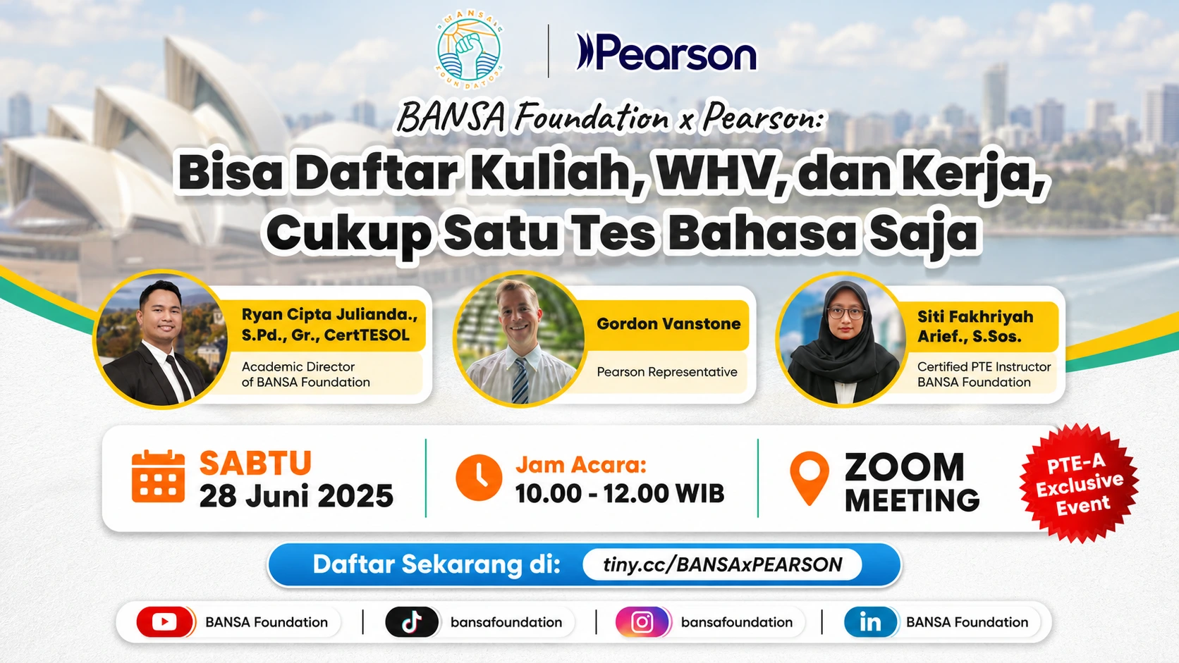 BANSA Foundation x Pearson: Bisa Daftar Kuliah, WHV, dan Kerja, Cukup Satu Tes Bahasa Saja