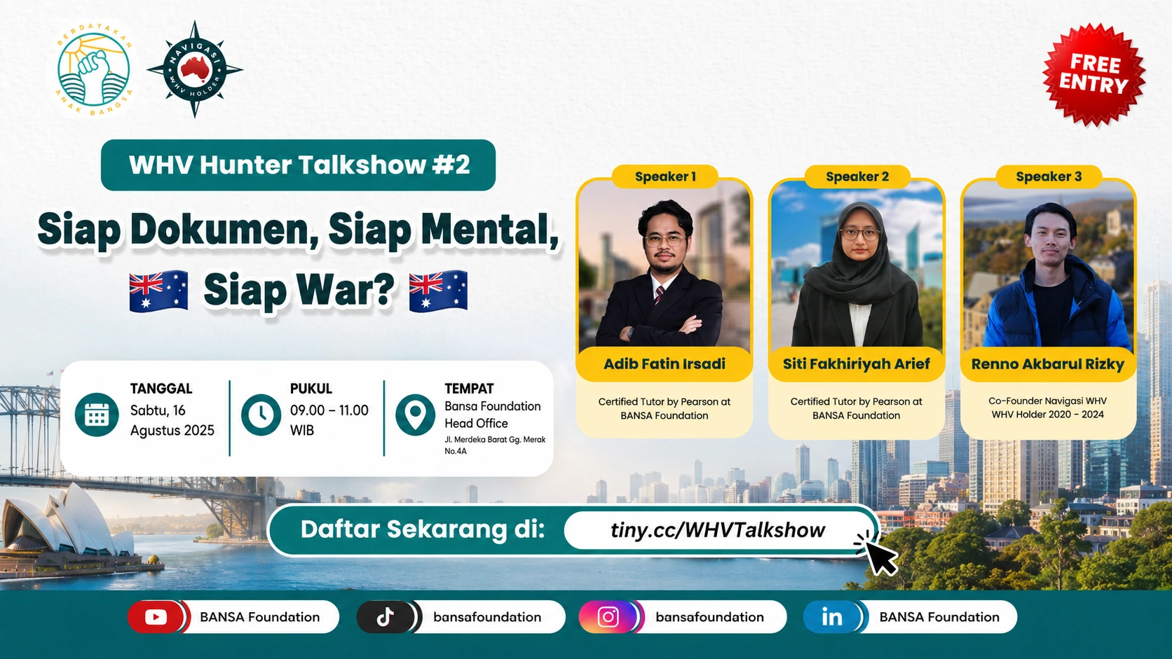 WHV Hunter Talkshow : Siap Dokumen, Siap Mental, Siap War?