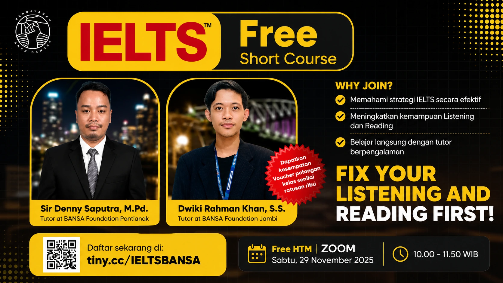 IELTS Free Short Course with Sir Denny and Sir Dwiki